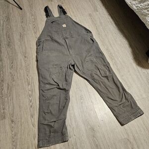 Carhartt Gray 48x30 Double Knee Cotton Bib Overalls